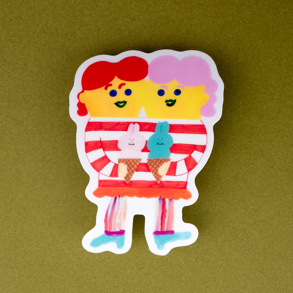 おもしろつなぎ絵ステッカー KURU PIKA WAKU | AIUEO