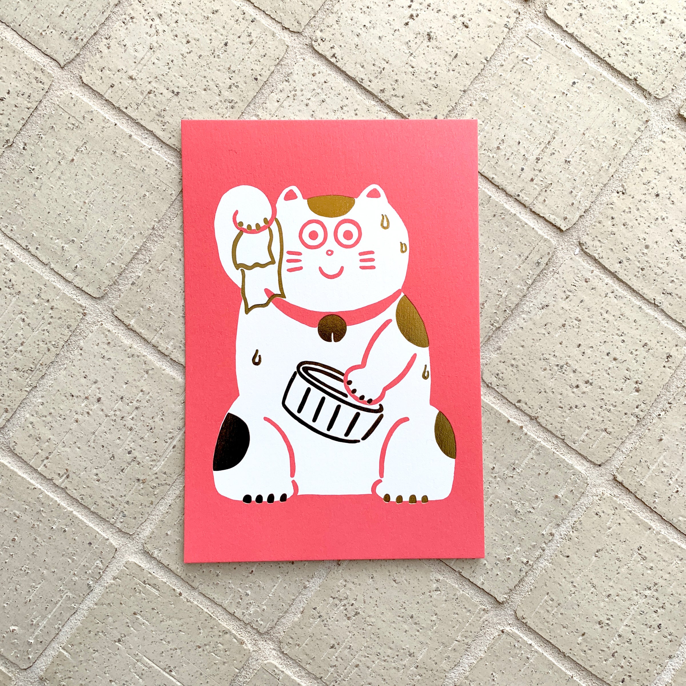 ポストカード　sticker　雪見だいふく Manekineko ポストカード Onsen & Yatagarasu | AIUEO