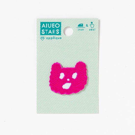 AIUEO APPLIQUE STARS KUMA PINK | AIUEO